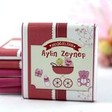 Dark Brown Hoşgeldin Kız Bebek Çikolatası Isim Yazılabilen Hediye Çikolata Kbk7 150 Adet