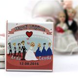 Dark Brown Nikah Çikolatası Kişiselleştirilebilir El Yapımı Madlen Çikolata NKK18 72 Adet