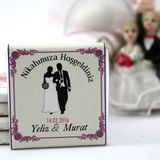 Dark Brown Nikah Çikolatası Kişiselleştirilebilir El Yapımı Madlen Çikolata Nkk2 48 Adet