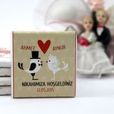 Dark Brown Nikah Çikolatası Kişiselleştirilebilir El Yapımı Madlen Çikolata NKK23 150 Adet