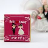 Dark Brown Nikah Çikolatası Kişiselleştirilebilir El Yapımı Madlen Çikolata NKK29 48 Adet