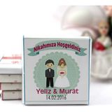 Dark Brown Nikah Çikolatası Kişiselleştirilebilir El Yapımı Madlen Çikolata Nkk9 48 Adet