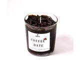 Dark Coffee Date Kahve Tanecikleriyle Süslenmiş Jel Dekoratif Mum 300GR - Kahverengi - 1 Adet