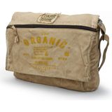 Dark Cotton 8128 Salaş Kanvas Omuz Postacı Siyah Antrasit 15.6" Laptop Okul Seyahat Günlük Vintage Pamuk Çanta - Açık Camel