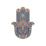 Dark Flamingo El Yapımı Ahşap Üç Boyutlu Hamsa Fatma Ana Bereket Eli Duvar Süsü Çok Renkli