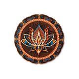 Dark Flamingo El Yapımı Üç Boyutlu Ahşap Mandala Lotus Çiçeği Duvar Heykeli Çok Renkli