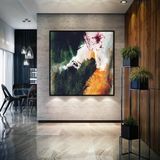 Dark Green Yağlı Boya Dokulu Tablo 50X50 Gümüş Çerçeveli
