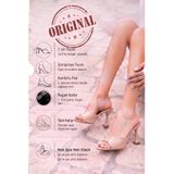 Dark Heel Kadın Bej Rugan Günlük Terlik Şampanya Topuklu Şık Yazlık Rahat Casual Ayakkabı