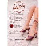 Dark Heel Kadın Bordo Rugan Günlük Terlik Şampanya Topuklu Şık Yazlık Rahat Casual Ayakkabı