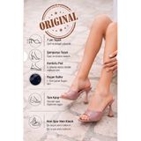 Dark Heel Kadın Pudra Rugan Günlük Terlik Şampanya Topuklu Şık Yazlık Rahat Casual Ayakkabı
