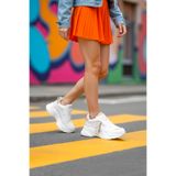 DARK SEER DS.PMD239K2051 Beyaz Bej Kadın Sneaker Günlük Spor Ayakkabı