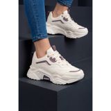 DARK SEER DS.PMD239K2110 Bej Mor Kadın Sneaker Günlük Spor Ayakkabı