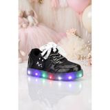 DARK SEER Kids DS Chen Dantel Detaylı Işıklı Çocuk Ayakkabı Siyah Sneaker Günlük Spor Ayakkabı