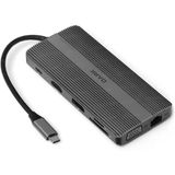 Dark USB 3.1 Gen1 Type C 12 in 1 Ethernet/USB-C & USB-C PD / 2xHDMI / VGA/TF SD Kart Okuyucu / 3xUSB 3.0 / Kulaklık Çoklayıcı - Teşhir
