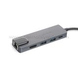 Dark USB 3.1 Type-C to Ethernet / HDMI / USB 3.0 - USB 2.0 / USB-C PD 65W Macbook Pro/Air & Notebook/Ultrabook için Port Çoklayıcı HUB (DK-AC-U31X46)