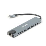 Dark USB 3,1 Type C 8 in 1 Ethernet/HDMI/TF SD Kart Okuyucu/USB 3,0 / Kulaklık Çoklayıcı Dönüştürücü Çevirici HUB (DK-AC-U31X36)