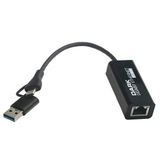 Dark Usb-A 3.0-Type-C Gıgabıt Ethernet Dönüştürücü Çift Baş Dk-Nt-U3glan