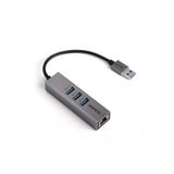 Dark Usb Type-A To Rj45 Gigabit Ethernet Ve 3 Port Usb 3.0 Hub Coklayici Adaptor