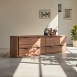 Dark Walnut Masif Ahşap Tv Ünitesi - Ceviz - 160x55