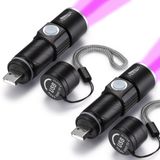 DARKBEAM UV 395 nm LED el feneri, USB ile şarj edilebilir, ultraviyole taşınabilir mini el feneri, lamba, yakınlaştırılabilir, su geçirmez, köpek idrarı, evcil hayvan lekeleri, banknot, tanımlama,