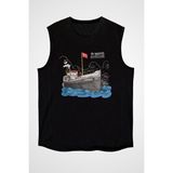Darkhane 19 Mayıs Bandırma Vapuru Siyah Unisex Kolsuz Kesik Kol T-Shirt - 001-Siyah - XS