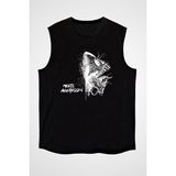 Darkhane Agresif Alien Siyah Unisex Kolsuz Tişört Kesik Kol T-Shirt - 001-Siyah