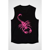 Darkhane Akrep Burcu Siyah Unisex Kolsuz Tişört Kesik Kol T-Shirt - 001-Siyah - M
