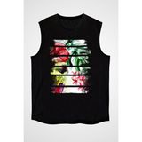 Darkhane Amazon Papağanı Siyah Unisex Kolsuz Tişört Kesik Kol T-Shirt - 001-Siyah - XS