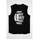 Darkhane Amerikan Futbolu Topu - American Football Siyah Unisex Kolsuz Tişört Kesik Kol T-Shirt - 001-Siyah - XS