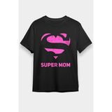 Darkhane Anneler Günü Süper Anne Siyah Unisex Tişört T-Shirt - 001-Siyah - XL