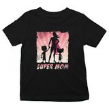 Darkhane Anneler Günü Süper Mom Siyah Unisex Çocuk Tişört T-Shirt - 001-Siyah - 5 - 6 Yaş