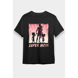 Darkhane Anneler Günü Süper Mom Siyah Unisex Tişört T-Shirt - 001-Siyah - XL