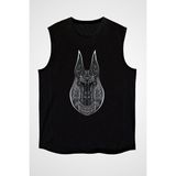 Darkhane Anubis Siyah Unisex Kolsuz Kesik Kol T-Shirt - 001-Siyah - M