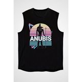 Darkhane Anubis Siyah Unisex Kolsuz Kesik Kol T-Shirt - 001-Siyah - XS
