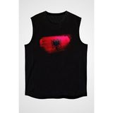 Darkhane Arnavutluk - Albania Siyah Unisex Kolsuz Tişört Kesik Kol T-Shirt - 001-Siyah - 2XL