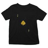 Darkhane As - Iskambil Kağıdı Siyah Tişört Siyah Unisex Çocuk Tişört T-Shirt - 001-Siyah - 7 - 8 Yaş