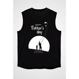 Darkhane Babalar Günü Siyah Unisex Kolsuz Tişört Kesik Kol T-Shirt - 001-Siyah