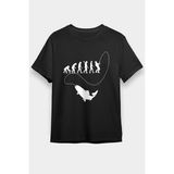 Darkhane Balıkçı Balıkçılık Siyah Unisex Tişört T-Shirt - 001-Siyah - M