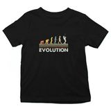 Darkhane Balıkçı Evrimi Siyah Unisex Çocuk Tişört T-Shirt - 001-Siyah - 5 - 6 Yaş
