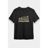 Darkhane Balıkçı Evrimi Siyah Unisex Tişört T-Shirt - 001-Siyah - XL