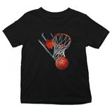 Darkhane Basketbol Potası Siyah Unisex Çocuk Tişört T-Shirt - 001-Siyah - 11 - 12 Yaş
