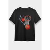 Darkhane Basketbol Potası Siyah Unisex Tişört T-Shirt - 001-Siyah