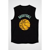 Darkhane Basketbol Siyah Unisex Kolsuz Tişört Kesik Kol T-Shirt - 001-Siyah - 2XL