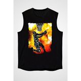 Darkhane Basketbol Siyah Unisex Kolsuz Tişört Kesik Kol T-Shirt - 001-Siyah