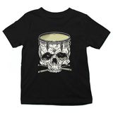 Darkhane Bateri Kuru Kafa Siyah Unisex Çocuk Tişört T-Shirt - 001-Siyah - 7 - 8 Yaş