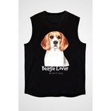 Darkhane Beagle Sever Siyah Unisex Kolsuz Tişört Kesik Kol T-Shirt - 001-Siyah - XL