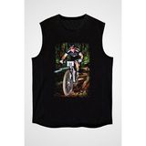 Darkhane Bisiklet Siyah Unisex Kolsuz Tişört Kesik Kol T-Shirt - 001-Siyah
