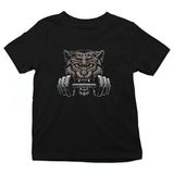 Darkhane Bodybuilding Kurt Siyah Unisex Çocuk Tişört T-Shirt - 001-Siyah - 1 - 2 Yaş