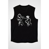 Darkhane Boks Siyah Unisex Kolsuz Tişört Kesik Kol T-Shirt - 001-Siyah - 2XL