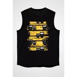 Darkhane Boo! Baykuş Siyah Unisex Kolsuz Tişört Kesik Kol T-Shirt - 001-Siyah - XL